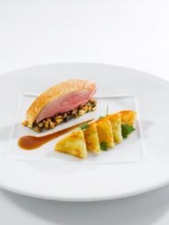 Magret de canard au poivre - Pommes Darphin aux cèpes.jpg