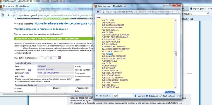 allée du puits, espace perso des impôts.