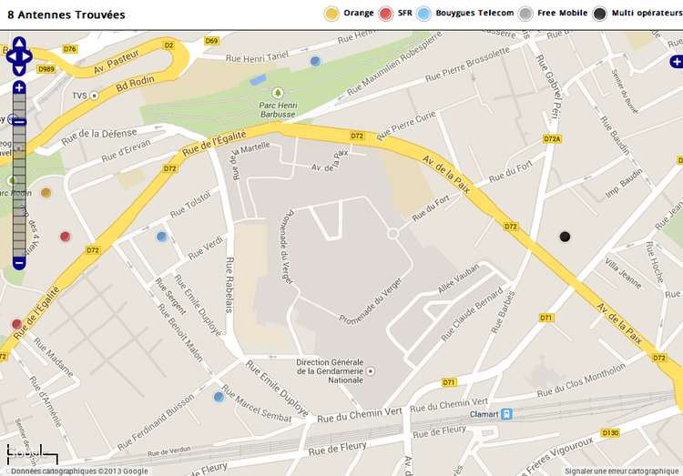 Couverture 4G du Fort d'Issy